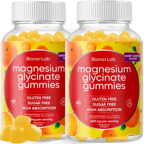 Vista 8 de Gomitas masticables de glicinato de magnesio (600 mg) para niños y adultos, mujeres y hombres, complejo vegano con calcio y potasio, vitamina D, B6