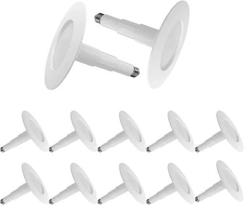 Vista 8 de Jolux - Paquete de 6 focos LED retrofit no regulables de 5/6 pulgadas, 3000 K Telescoping rods adjust to housing depth for a flush fit; 12W
