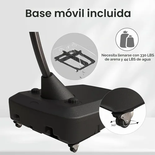 Vista 3 de Grand Patio 9x12 pies Sombrilla voladiza con base y funda para exterior, sombrilla rectangular de aluminio para terraza y jardín (Champán, 9x12 pies)