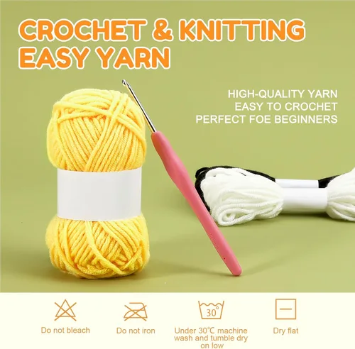 Vista 5 de Karsspor Kit de ganchillo para principiantes, kit de inicio de ganchillo con instrucciones detalladas y tutoriales en video, kit completo