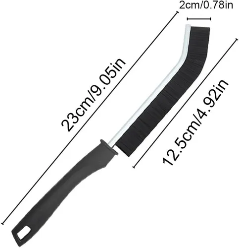 Vista 3 de Cepillos para hendiduras de cerdas duras, 4 cepillos de limpieza de huecos de baño, cepillo multifuncional de limpieza de ranura de mano, cepillo