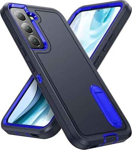 Vista 15 de Funda para Samsung Galaxy S22 Plus con función atril de 3 capas de grado militar, funda protectora de silicona resistente a prueba de golpes