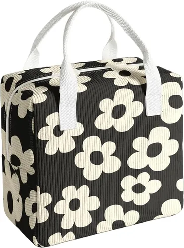 Vista 8 de Lonchera con lazo para mujeres y hombres, bolsa de almuerzo de tela aislada para el trabajo, lonchera para adultos a prueba de fugas, bolsa