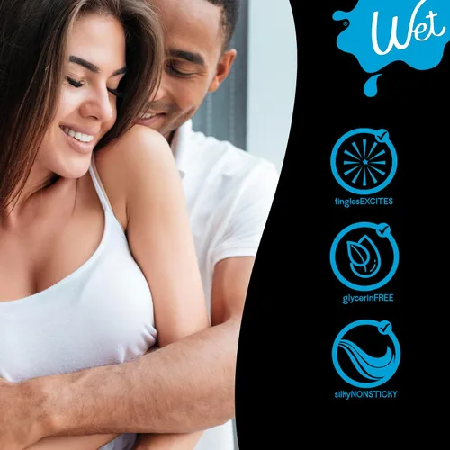 Vista 3 de Wet Cool Tingle - Lubricante de excitación a base de agua, lubricante de refrigeración personal de primera calidad para hombres, mujeres y parejas