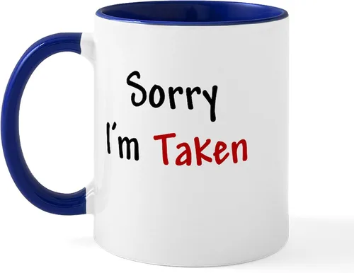 Vista 24 de CafePress Sorry I'm Taken - Taza de café y té, S, Blanco