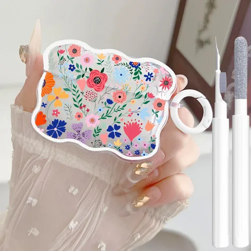 Vista 25 de Bonita funda transparente para AirPods Pro 2/1 Gen, diseño de lazo 3D femenino, funda protectora y a prueba de golpes de TPU suave Kawaii para Apple