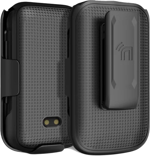 Vista 3 de Funda con clip para teléfono móvil Sonim XP3 Plus 4G, cubierta rígida delgada Nakedcellphone y [rotación/trinquete] Combo de funda de cadera