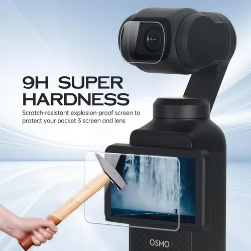 Vista 5 de Paquete de 4 protectores de pantalla para DJI Osmo Pocket 4/3/Xtra Muse+protector de lente para accesorios Osmo Pocket 4/3/Xtra Muse