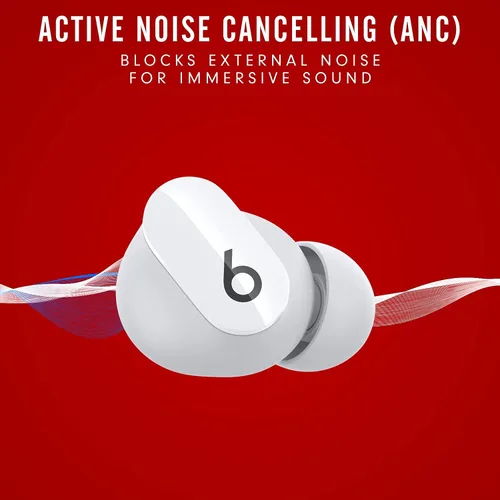 Vista 2 de Beats Studio Buds: Auriculares inalámbricos con cancelación de ruido, color blanco (renovados premium)