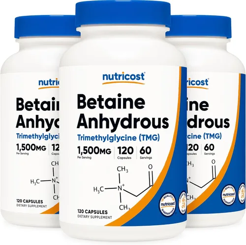 Vista 7 de Nutricost Betaína anhidra Caps 1500mg, 60 porciones por botella (2 botellas)