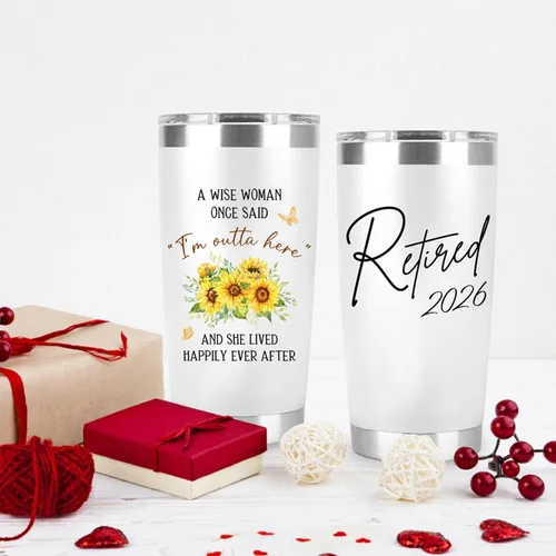 Vista 6 de Regalo de jubilación para mujer – Jubilada 2026 A Wise Woman Once Said Acero inoxidable 20 onzas – Divertidos regalos de jubilación para compañeros
