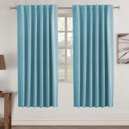 Vista 126 de Turquoize Cortinas Opacas con Aislamiento Térmico Paneles de Tratamiento de Ventanas con Bolsillo para Barra Paneles de Ventana para Ventanas