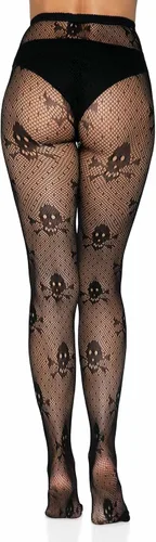 Vista 5 de Leg Avenue womens Skull Fishnet Tights