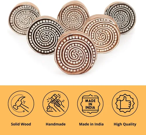Vista 2 de Hashcart Perillas bohemias – Perilla de madera para armario de cocina – Perilla de madera hecha a mano para armarios y cajones, pomos de madera