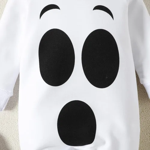 Vista 5 de Mameluco de Halloween para recién nacido, disfraz divertido de fantasma, disfraz de calabaza para niños y niñas, trajes para el día de todos