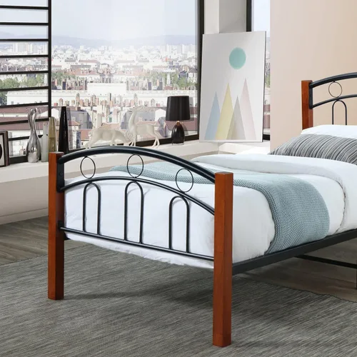 Vista 6 de Better Home Products Marco de cama de metal con plataforma tamaño individual Empire en cereza negra