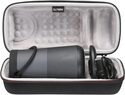 Vista 10 de LTGEM - Funda de viaje para altavoz Bose SoundLink Revolve+ Series II, color negro Se adapta a la base de carga, se adapta al adaptador de CA y al