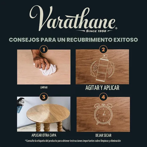 Vista 6 de Varathane Spray Poliuretano Ultimate Cristal Claro a Base de Agua Protección para Madera Interior Tiempo de Secado Rápido Fácil Limpieza Brillo