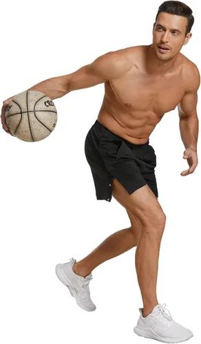Vista 6 de Deyeek Pantalones cortos de recuperación de rodilla con bolsillos para hombre, pantalones cortos de recuperación atléticos con bolsillos