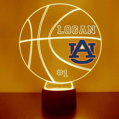 Vista 14 de Custom Auburn University (AU) Tigers Football Helmet LED Sign Night Light Lamp with Remote, Personalized Name, Text, Officially Licensed from the