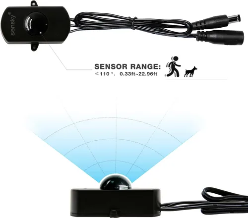 Vista 4 de Sensky BS010 12v 24v 3a Pir - Sensor de Movimiento Interruptor de larga Distancia de Tiempo Ajustable Sensor Pequeño Interruptor, DIY, Iluminación
