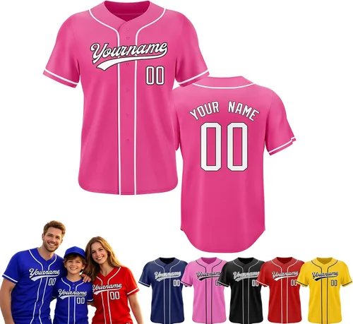 Vista 21 de Camiseta de béisbol personalizada, nombre del equipo, número de equipo, logotipo, camisetas impresas cosidas, uniformes deportivos, regalos