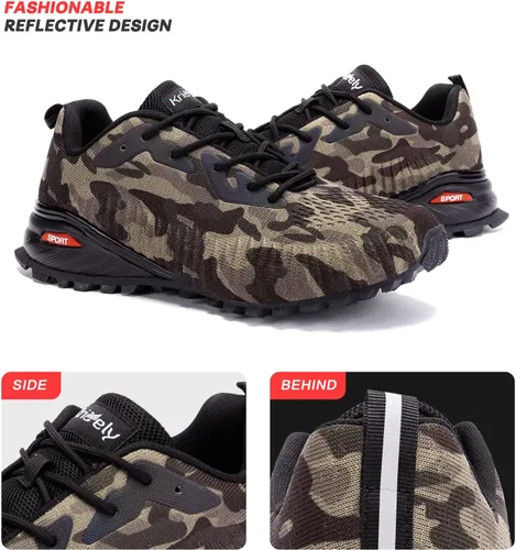Vista 8 de Kricely Zapato deportivo para hombre, para correr, caminar, hacer senderismo y entrenamiento funcional, para exteriores, calzado informal de hombre