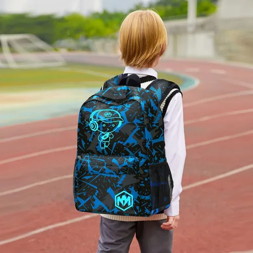 Vista 3 de Mochila escolar para estudiantes, mochila de viaje para adolescentes, Azul (Blue-3pcs)), 4347026043