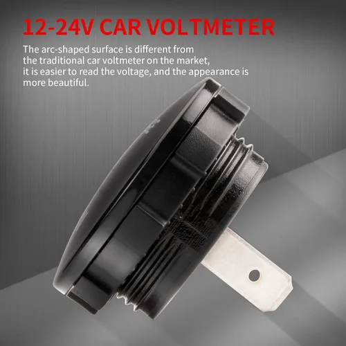 Vista 4 de DaierTek DC 12V 24V Display Automotriz Voltímetro de Reemplazo, Medidor de Voltaje Digital de 12 Voltios 24 Voltios 36 Voltios Impermeable Mini