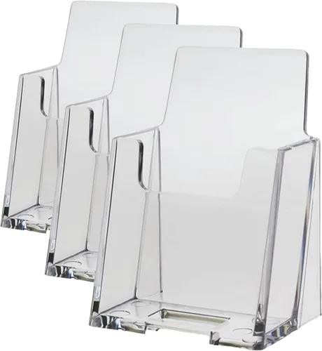 Vista 3 de Tarjetero transparente vertical prémium para tarjetas de visita