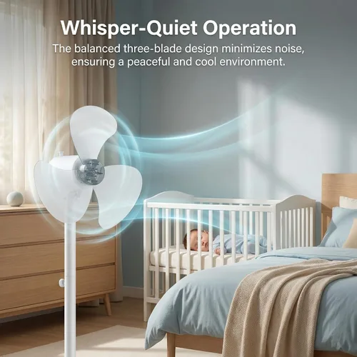 Vista 4 de DOITOOL Reemplazo de cuchilla de ventilador de 16 pulgadas con cubierta de tuerca, plástico universal 3 hojas para ventilador de mesa de pie