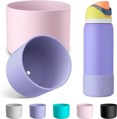 Vista 26 de 2 botas de silicona para botella de agua Owala de 24 onzas, 32 onzas, 40 onzas, funda protectora antideslizante para botellas de agua de acero