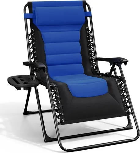 Vista 9 de Nestl Silla acolchada de gran tamaño de gravedad cero, silla de salón Gris / Negro
