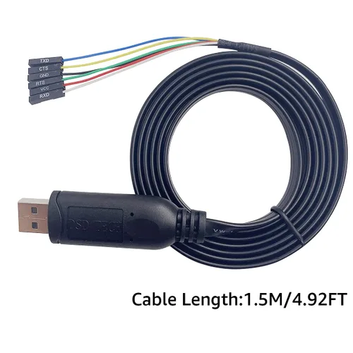 Vista 3 de DSD TECH SH-U09G USB a TTL Cable serie FTDI FT232RL IC 1.8M/5.9FT incorporado