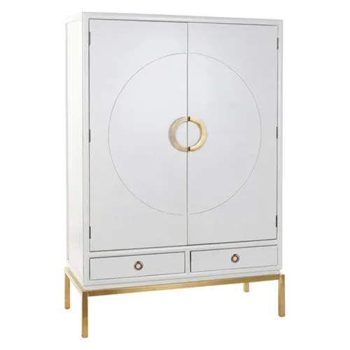 Vista 2 de Armario DKD Home Decor Blanco Dorado Metal Álamo 120 x 50 x 175 cm