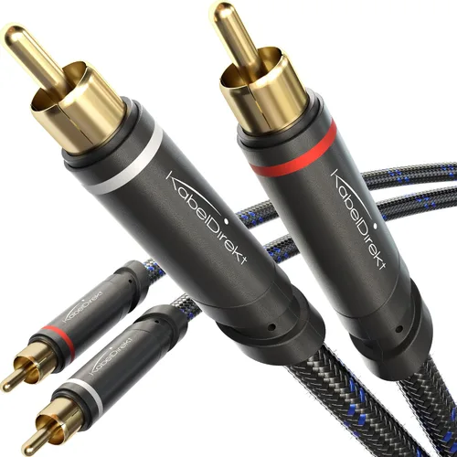 Vista 9 de KabelDirekt – 2X 10 pies de cable Cinch, cable de audio estéreo 2 x 2 Cinch – Resistente a roturas, calidad de sonido brillante