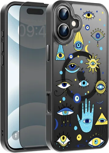 Vista 38 de Goodon para iPhone 15 Pro Max con protector de pantalla de privacidad, compatible con Magsafe, funda translúcida mate a prueba de golpes - Linda