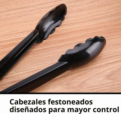 Vista 3 de Pinzas de plástico para cocina, juego de utensilios desechables, 12 piezas, pinzas de ensalada festoneadas de 9 pulgadas resistentes