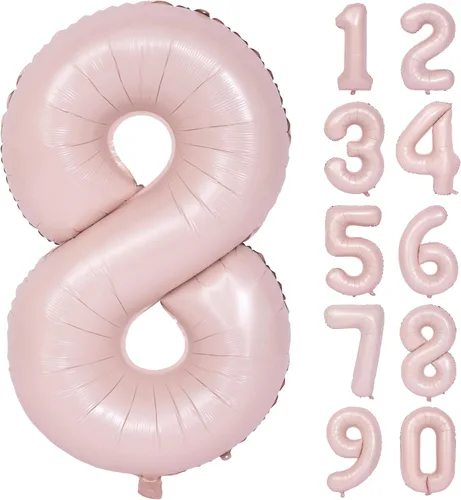 Vista 82 de Globos de 40 pulgadas con números de caramelo, papel de aluminio de helio, globos de látex de Mylar para fiesta de cumpleaños, decoración digital 0