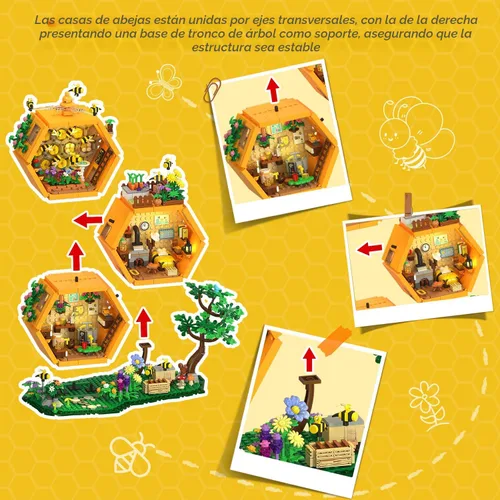 Vista 2 de INSOON Bee House - Juego de construcción con luces para adultos, kit