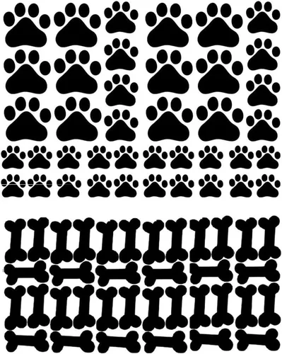 Vista 2 de SITAKE 76 calcomanías de decoración de perros, 40 calcomanías de huellas de perros y 36 calcomanías de huesos de perro, decoración de perro
