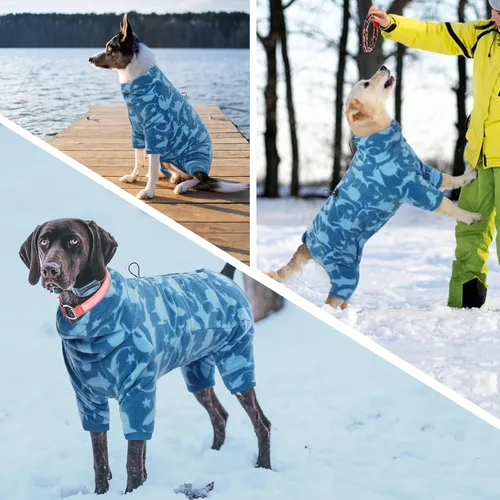 Vista 7 de ROZKITCH Abrigo térmico de invierno para perro, pijama de forro polar suave, resistente al viento, chaqueta cálida para clima frío, chaleco