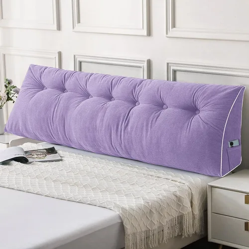 Vista 47 de Sasttie Almohada de Cabecera Queen, Almohada de Cuña de Cabecera para Sentarse en la Cama, Cojín Triangular con Soporte de Respaldo para Leer - Con