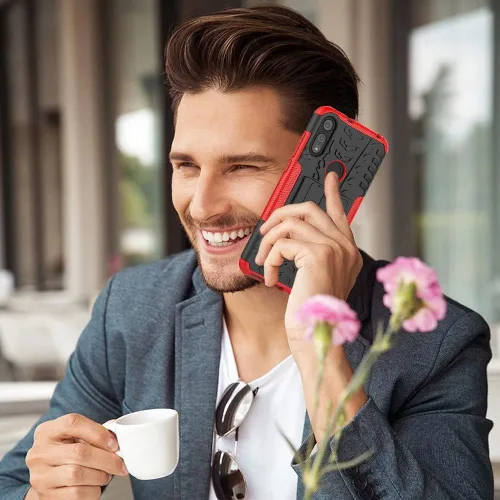 Vista 6 de Funda para teléfono Moto E, Motorola e con protector de pantalla HD, protector de silicona a prueba de golpes con función atril para Moto E (2020)