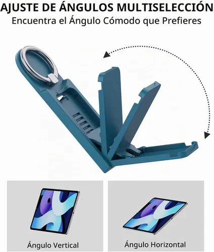 Vista 4 de Soporte universal para tableta con soporte de anillo integrado, paquete de 2 soportes ajustables para tableta multifunción con parche adhesivo