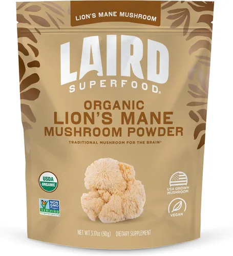 Vista 5 de Laird Superfood Mezcla orgánica de hongos Calm and Relax con Reishi, bálsamo de limón y Ashwagandha, bolsa de 3.17 onzas, paquete de 1