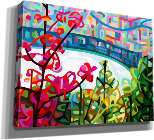 Vista 2 de Epic Graffiti 'Salmon Ridge' de Mandy Budan, arte de pared en lienzo, 16 x 12 pulgadas
