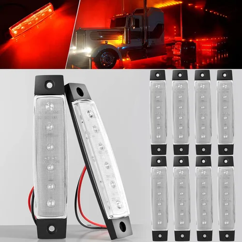 Vista 7 de BJZ luces LED para remolque verdes, 6 luces LED, barra de luz de señal de giro, indicador de luz de 3.8" para parte delantera y trasera