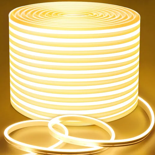 Vista 10 de Lamomo - Luces LED de neón, tira de luces LED regulables de 12 V, blanco neutro, 16.4 pies/5 m, tira de luces LED de neón impermeable, tira de luces