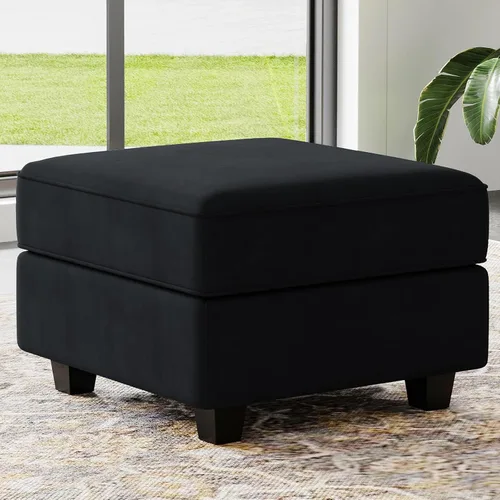Vista 32 de Belffin - Sofá modular de terciopelo con asientos de almacenamiento, sofá de 3 plazas para sala de estar, color negro
